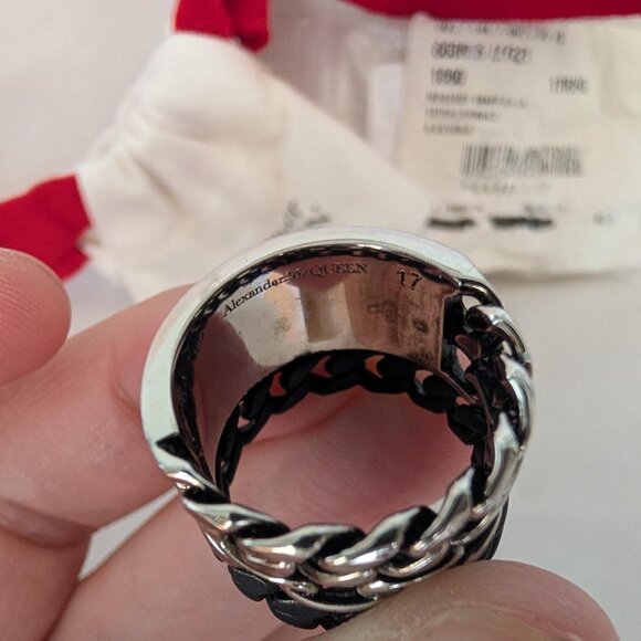 New Alexander McQueen Chain Link Ring, Fits Size 8 - Picture 3 of 4